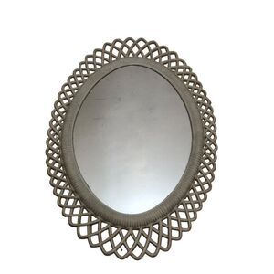 Vintage Wall Mirror Mid-Century Modern Oval Sunburst Frame